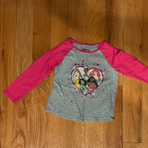 Disney Princess Pink and Gray Long Sleeve Tee